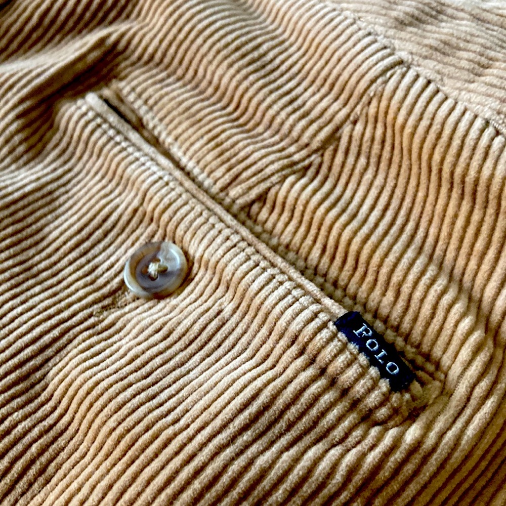RLP Varick Stretch Skinny Corduroys in tan/light brown, size 27